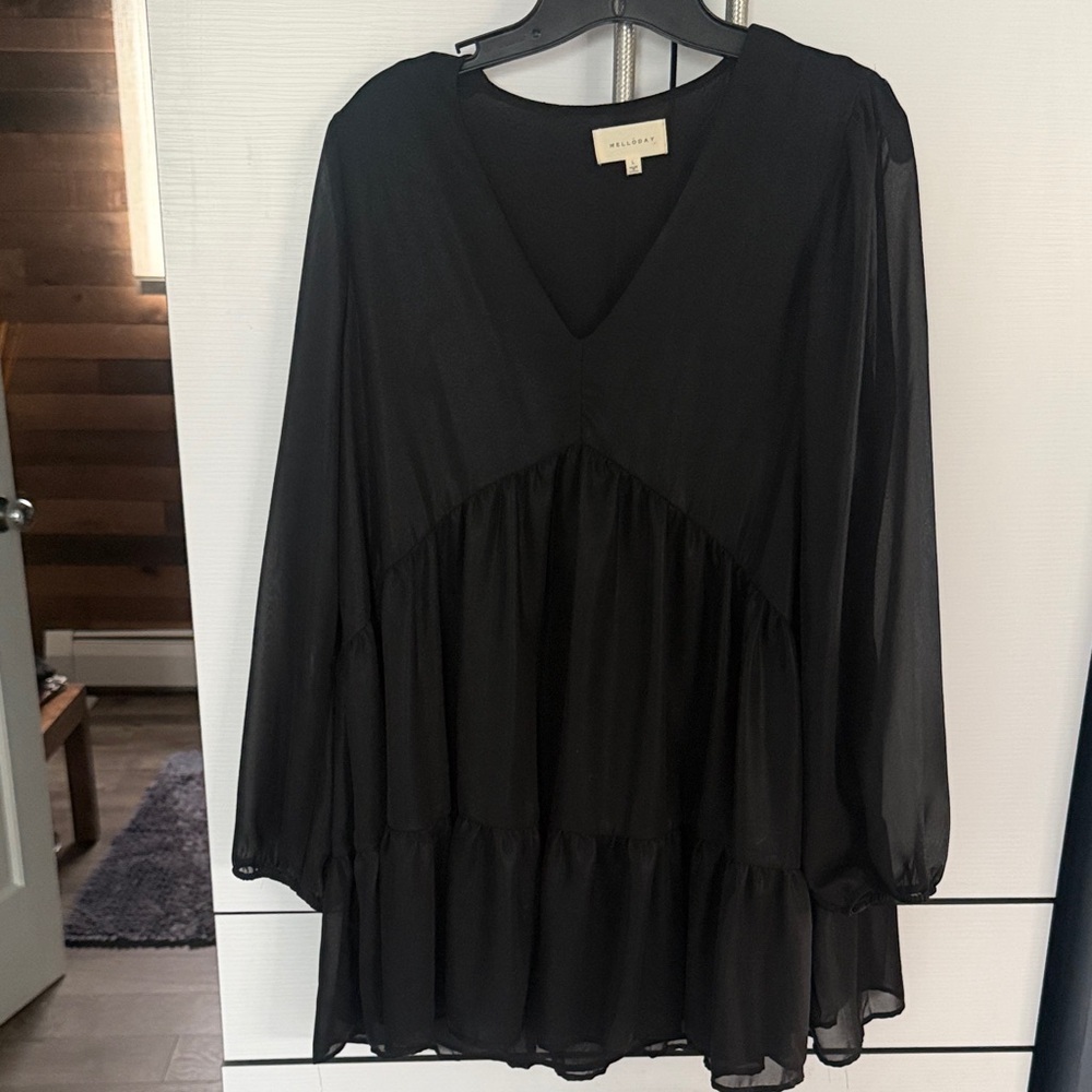 MELLODAY Black Long Sleeve Dress
